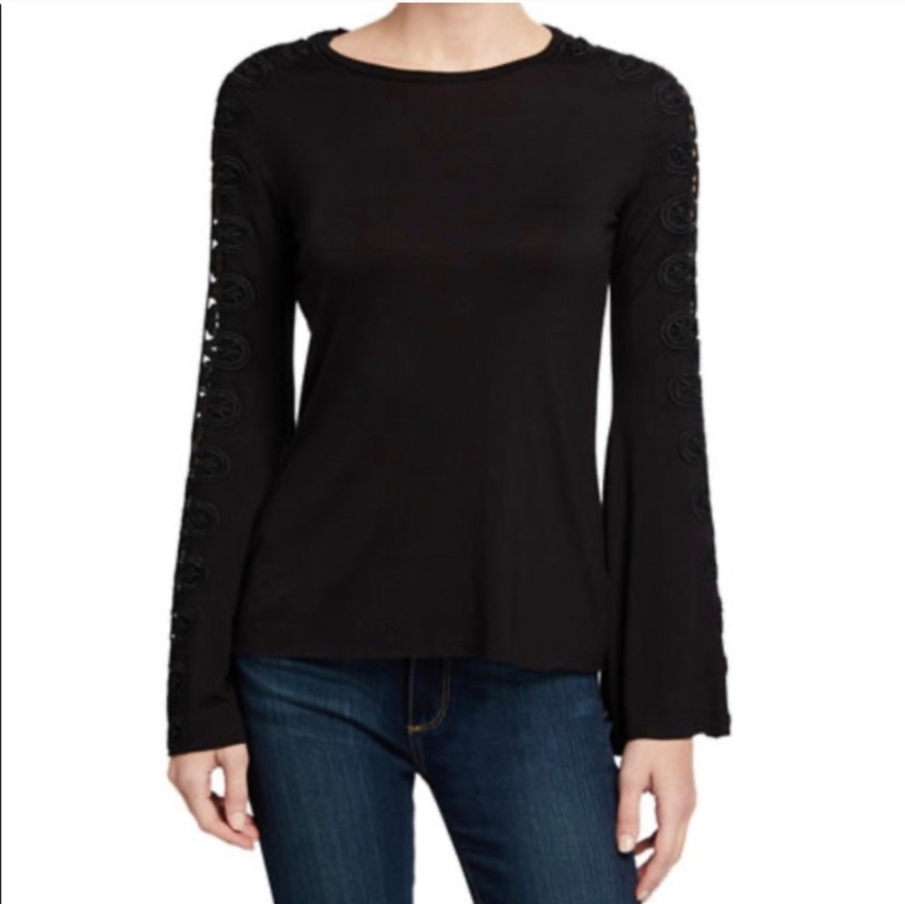 Anthropologie Bailey 44 Cut-Out Bell Sleeve Top